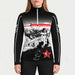 Newland womens Mys Half Zip in Black - model front. AI-generated from supplied artwork.