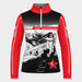 Newland womens Mys Half Zip in Red - front. AI-generated from supplied artwork.