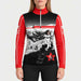 Newland womens Mys Half Zip in Red - model front. AI-generated from supplied artwork.