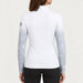 Newland womens Neige Half Zip - model back. AI-generated from supplied artwork.