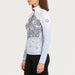 Newland womens Neige Half Zip - model side. AI-generated from supplied artwork.