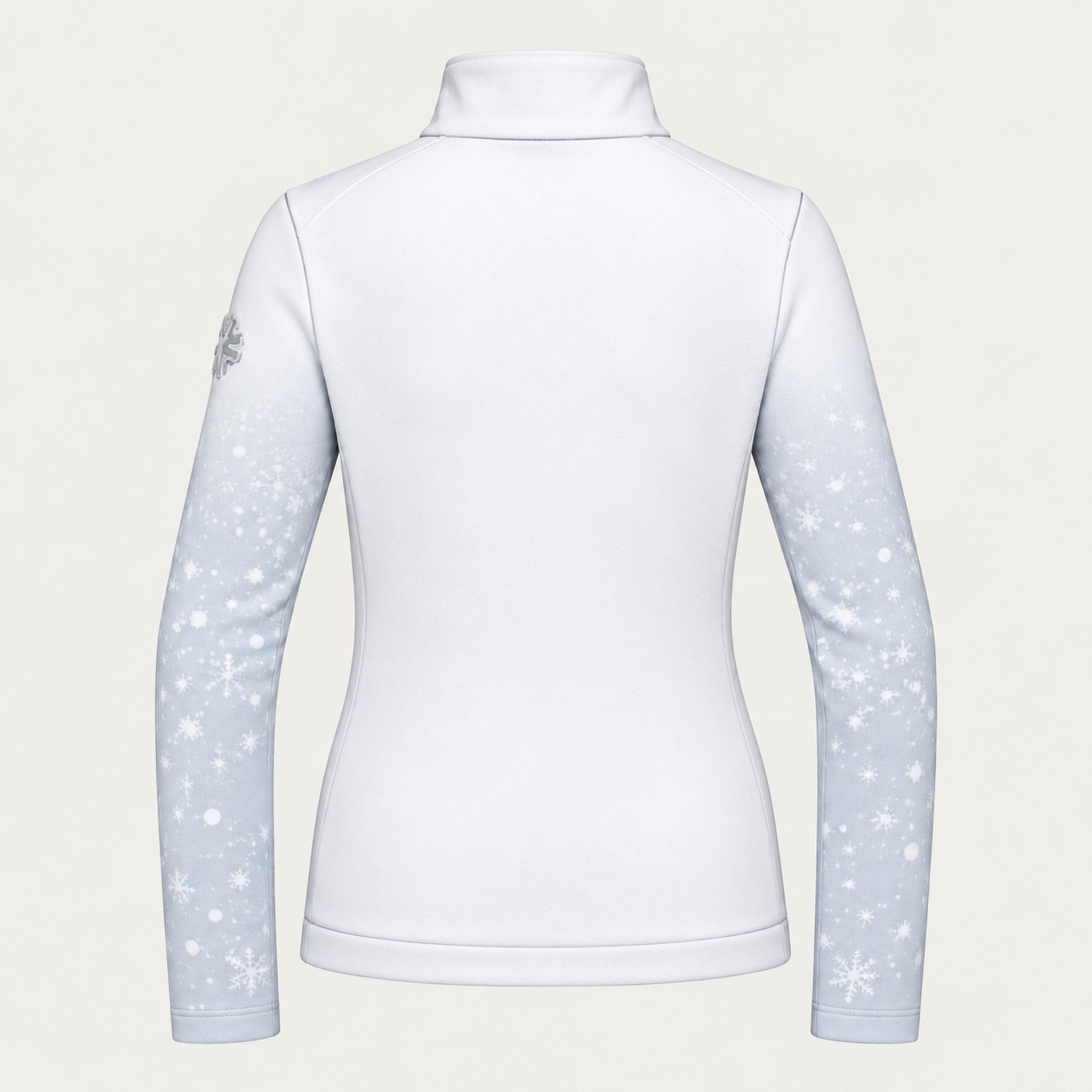 Newland womens Neige Half Zip - back. AI-generated from supplied artwork.