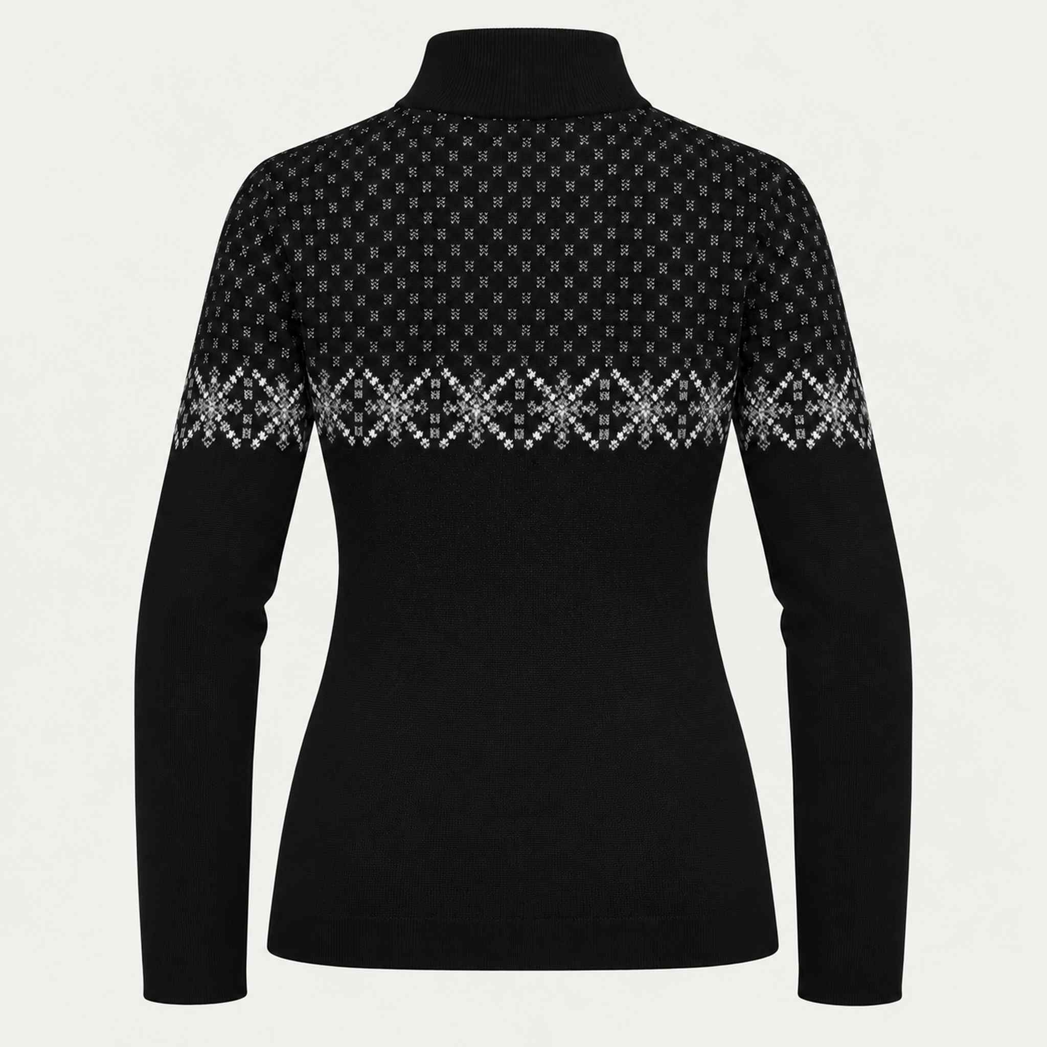 Newland Nivea Half Zip in Black - 05-back. AI-generated from supplied artwork.
