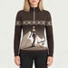 Newland womens Nivea Half Zip in Brown - model front. AI-generated from supplied artwork.