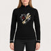 Newland womens Rhea Half Zip Sweater in Black - model front. AI-generated from supplied artwork.