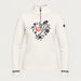 Newland womens Rhea Half Zip Sweater in White - front. AI-generated from supplied artwork.