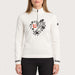Newland womens Rhea Half Zip Sweater in White - model front. AI-generated from supplied artwork.