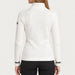 Newland womens Rhea Half Zip Sweater in White - model back. AI-generated from supplied artwork.