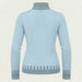 Newland womens Selene Turtleneck Sweater in Blue - back. AI-generated from supplied artwork.