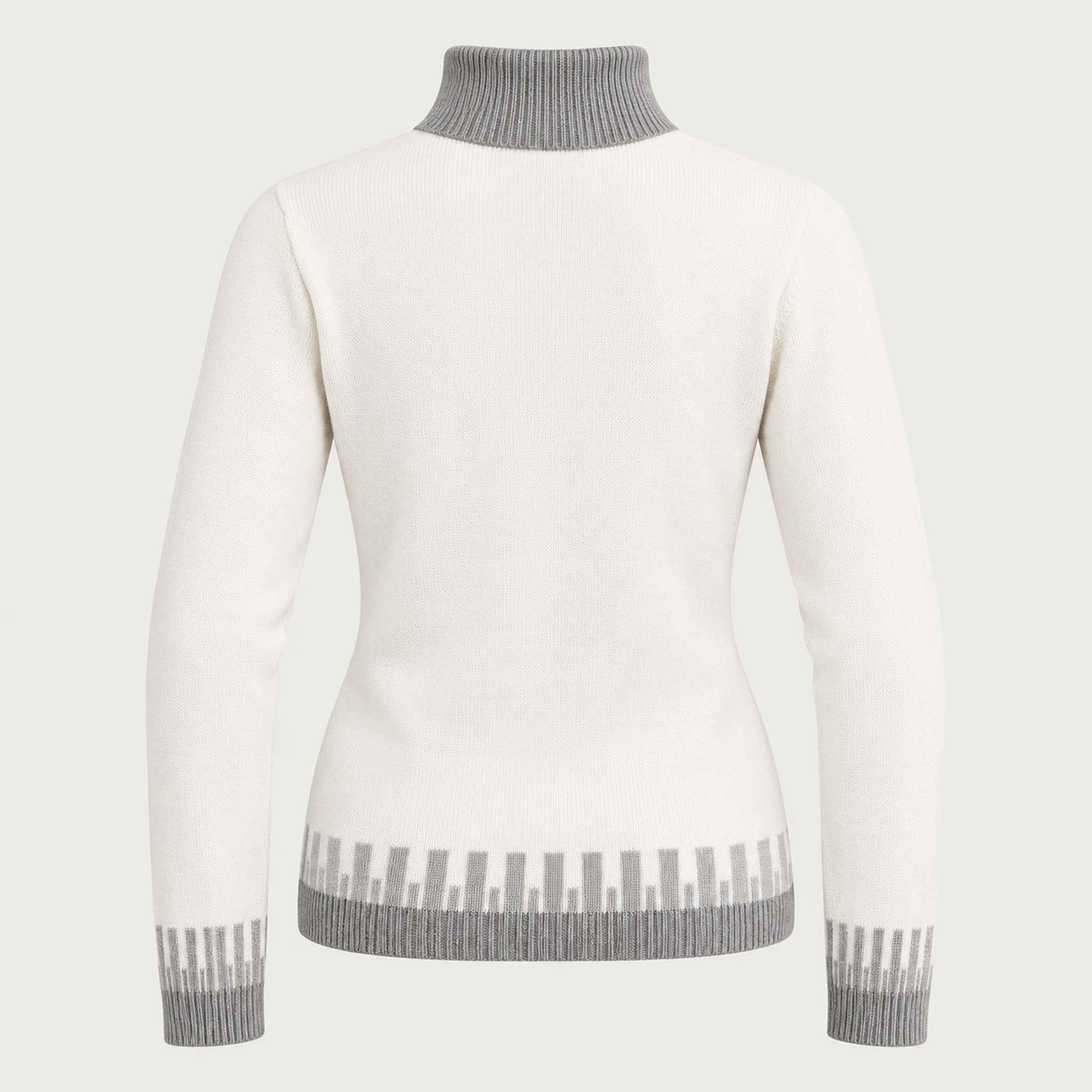 Newland womens Selene Turtleneck Sweater in White - back. AI-generated from supplied artwork.