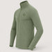 Norrøna men's Femund PureUll Half Zip in Deep Lichen Green – side