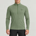 Norrøna men's Femund PureUll Half Zip in Deep Lichen Green – model front