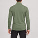 Norrøna men's Femund PureUll Half Zip in Deep Lichen Green – model back
