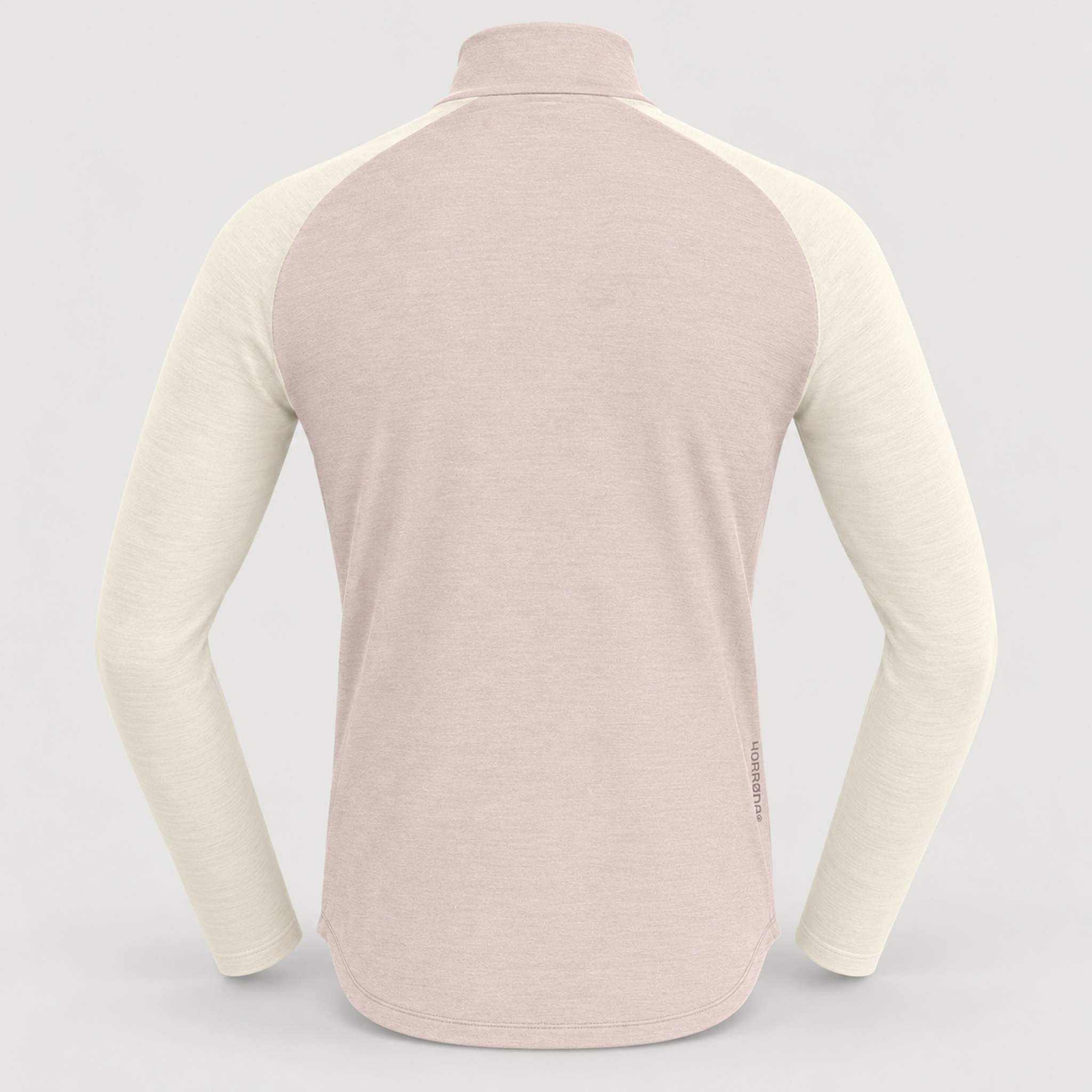 Norrøna men's Femund PureUll Half Zip in Oatmeal/Whisper White – back
