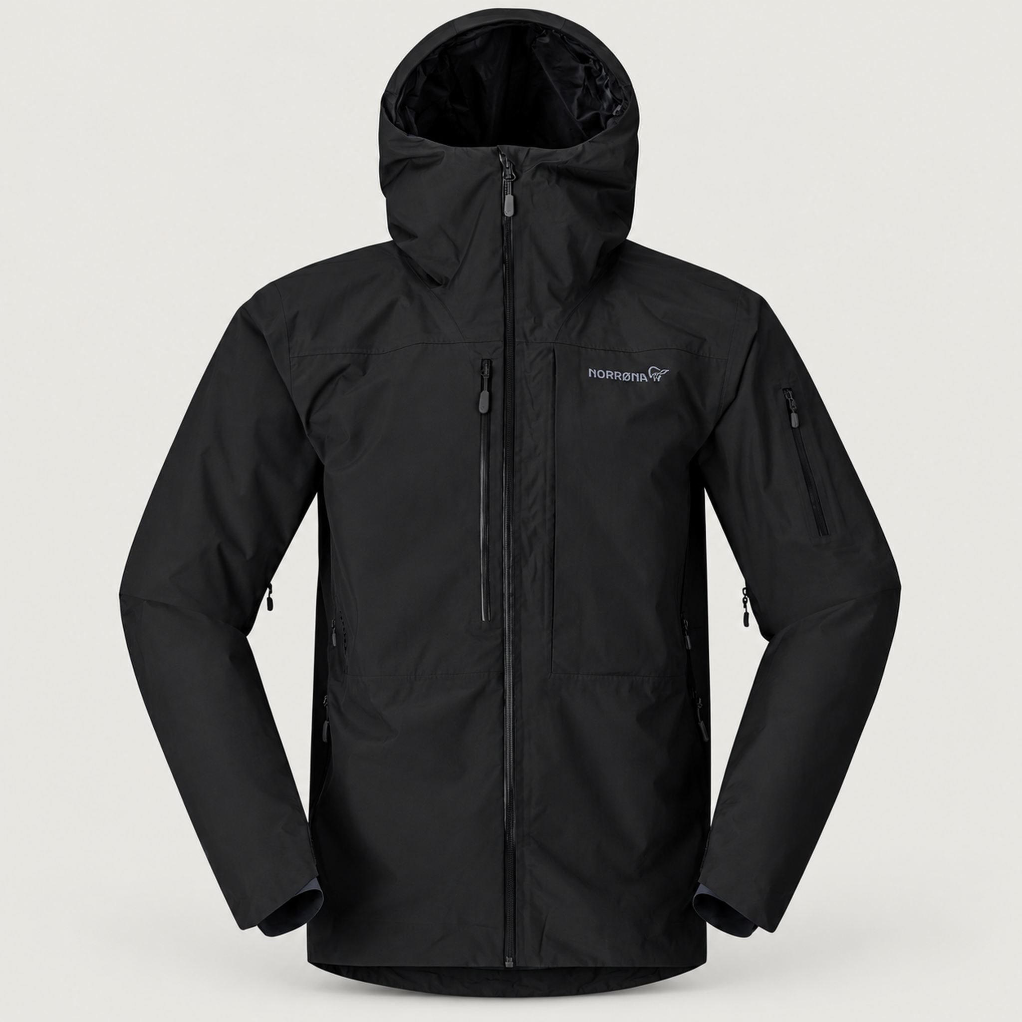 Norrøna men's Lofoten Gore-Tex Ski Jacket in Caviar Black – front