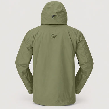 Norrøna men's Lofoten Gore-Tex Ski Jacket in Deep Lichen Green – back