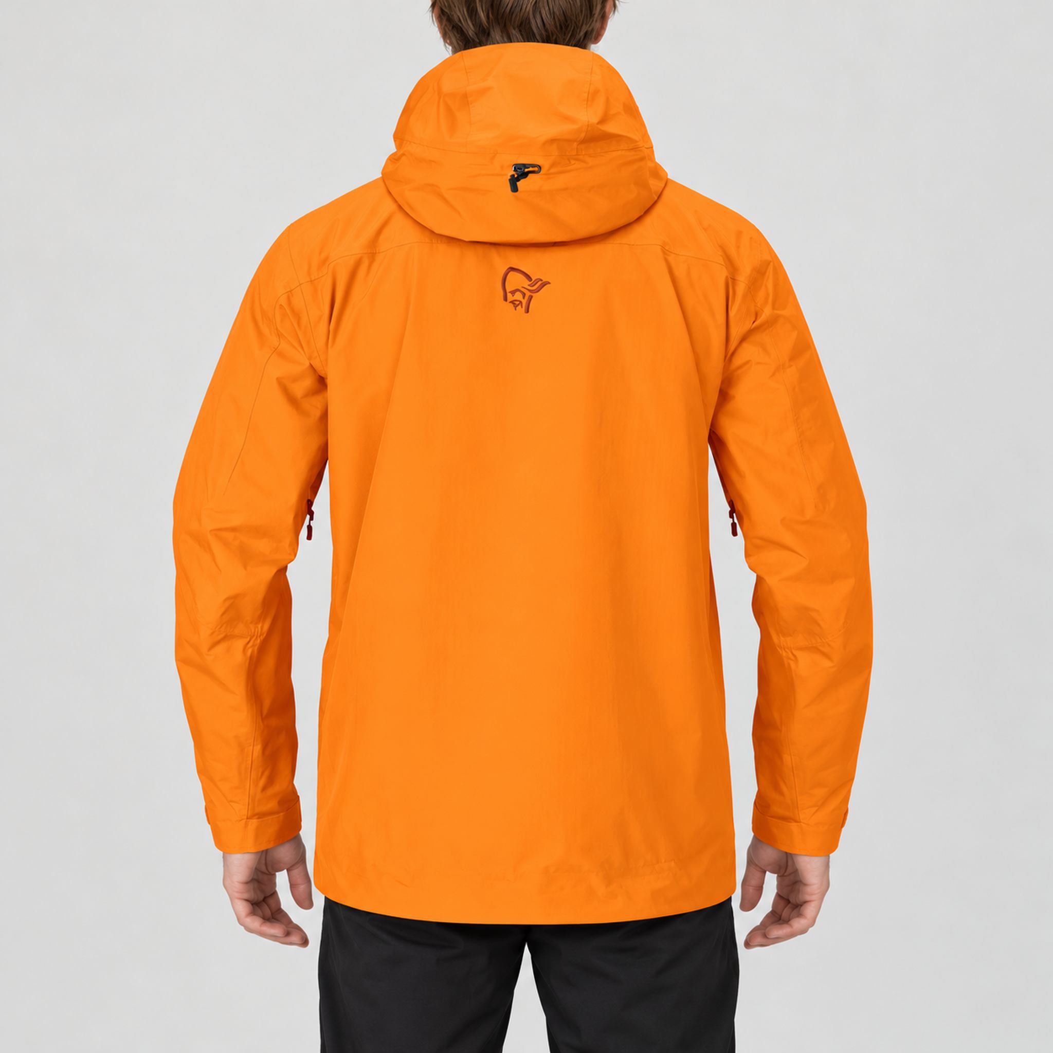 Norrøna men's Lofoten Gore-Tex Ski Jacket in Exuberance – model back
