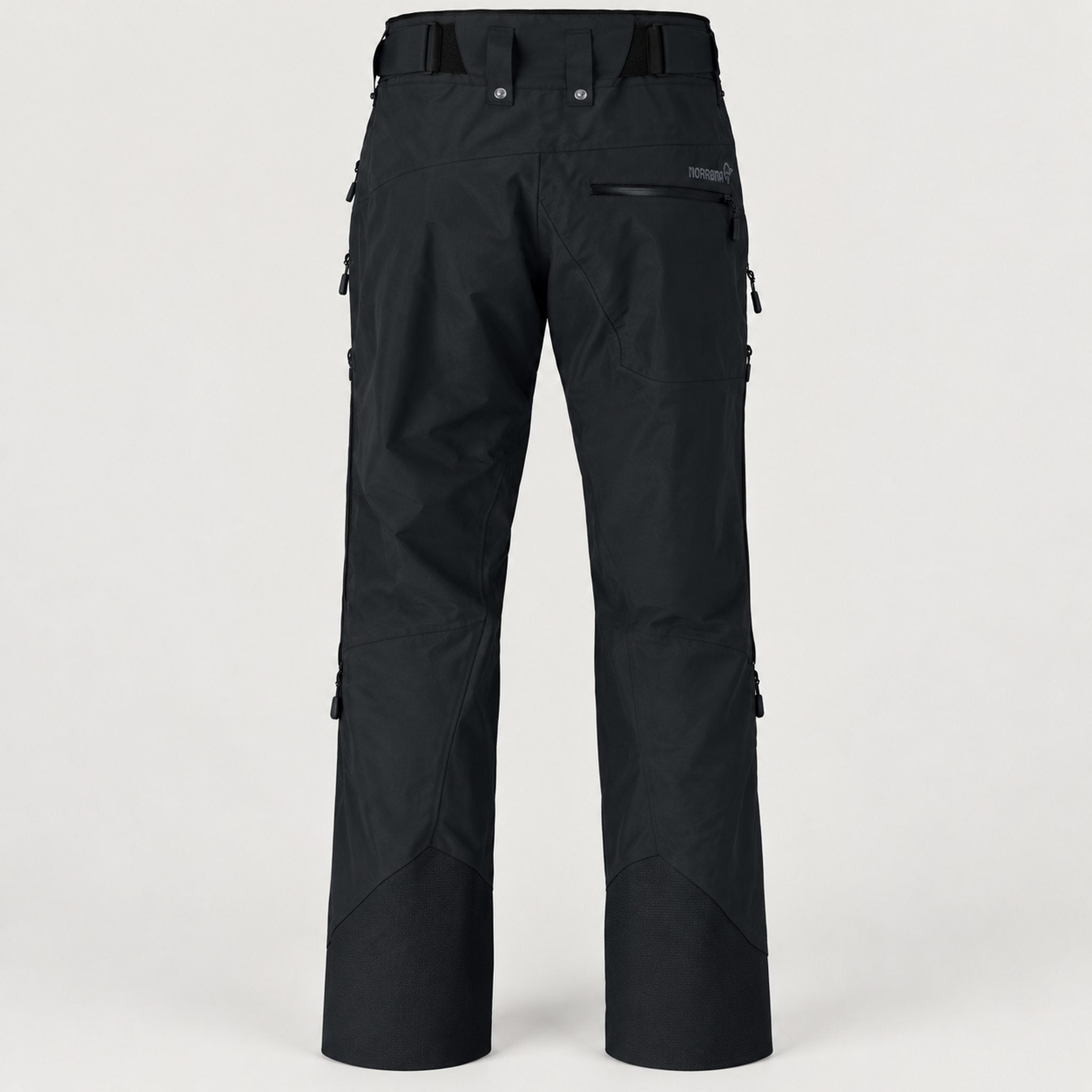 Norrøna men's Lofoten Gore-Tex Ski Pants in Caviar Black – back