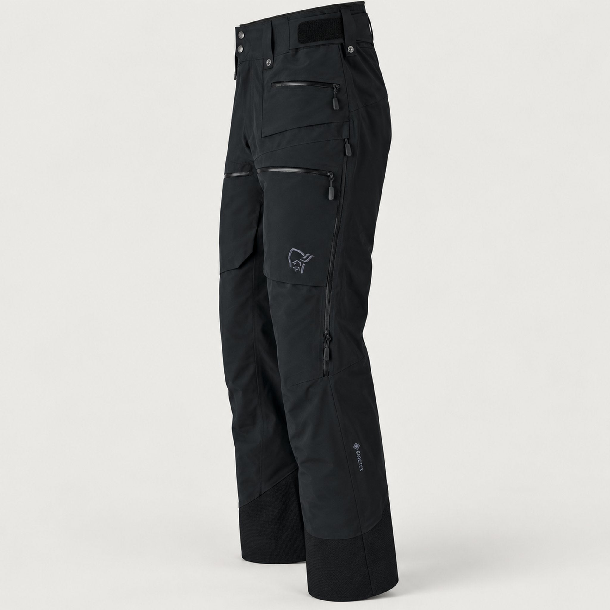 Norrøna men's Lofoten Gore-Tex Ski Pants in Caviar Black – side
