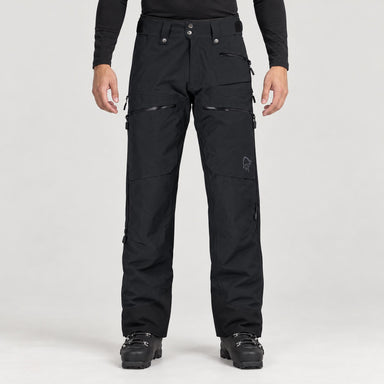 Norrøna men's Lofoten Gore-Tex Ski Pants in Caviar Black – model front