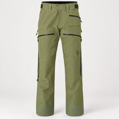 Norrøna men's Lofoten Gore-Tex Ski Pants in Deep Lichen Green – front