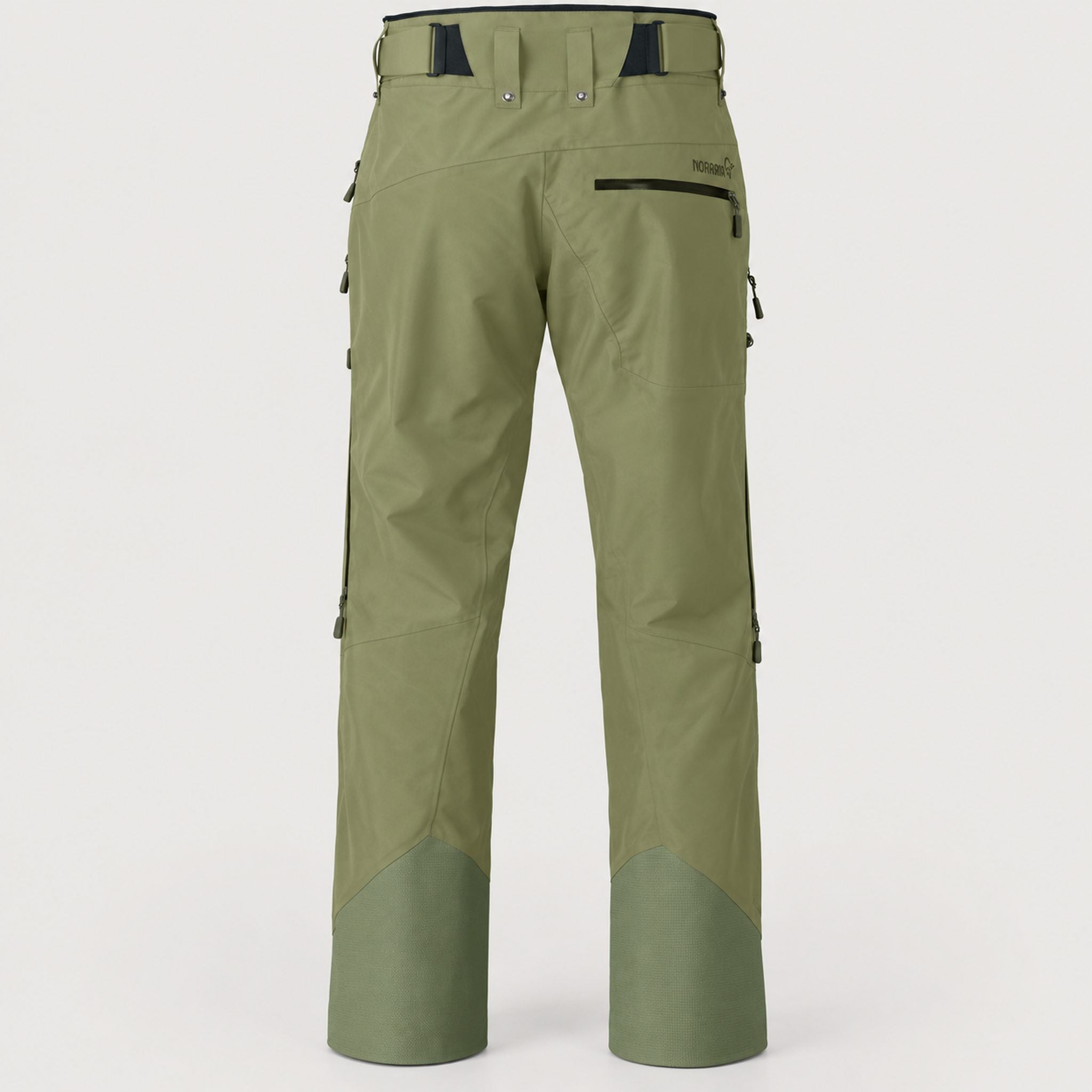 Norrøna men's Lofoten Gore-Tex Ski Pants in Deep Lichen Green – back