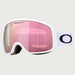 Oakley Flight Tracker M Snow Goggles in Rose Gold/White, front.