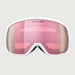 Oakley Flight Tracker M Snow Goggles in Rose Gold/White, front alternate.