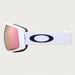 Oakley Flight Tracker M Snow Goggles in Rose Gold/White, side.