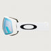 Oakley Flight Tracker M Snow Goggles in Sapphire/White, side.