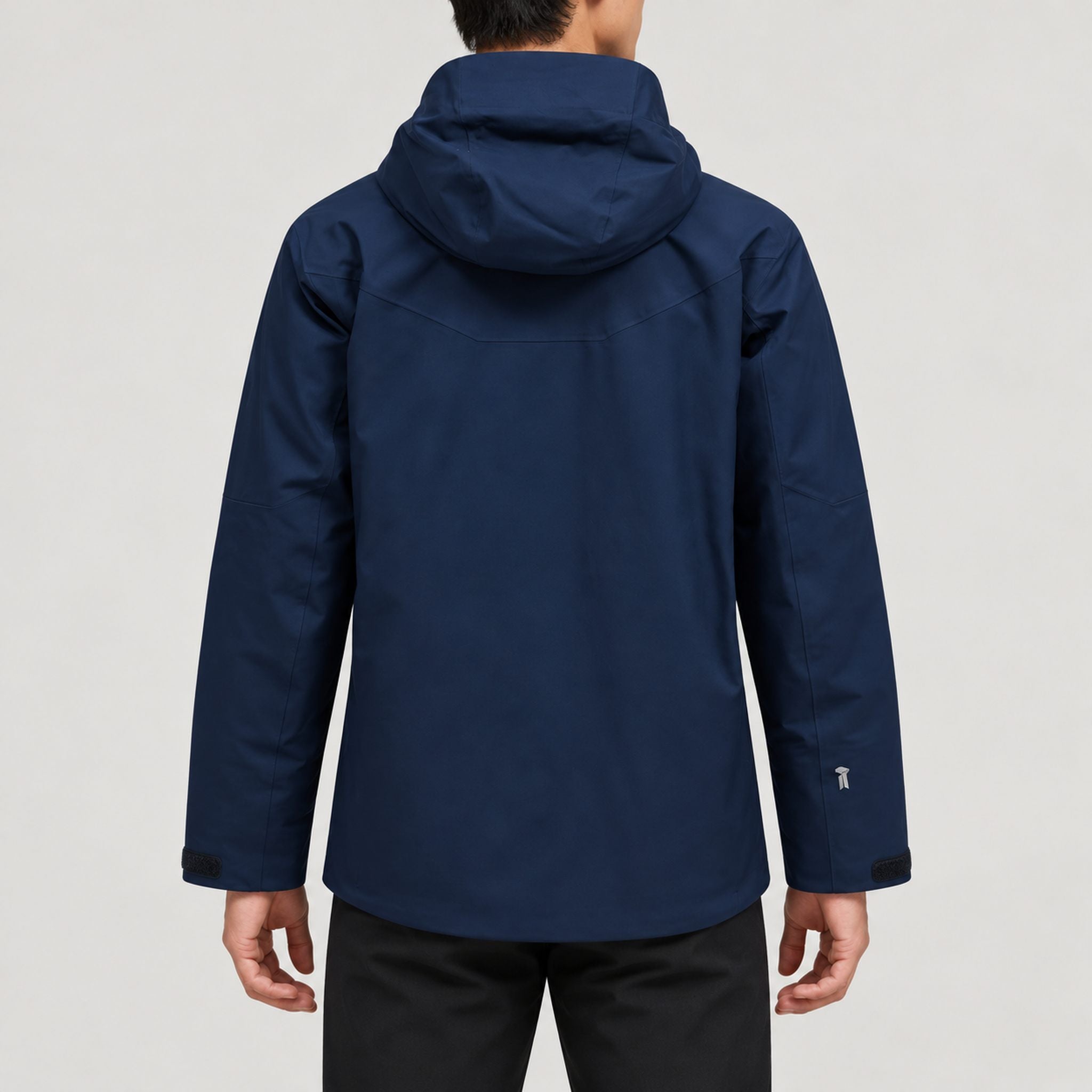 Peak Performance men's Maroon Ski Jacket in Blue Shadow – model back