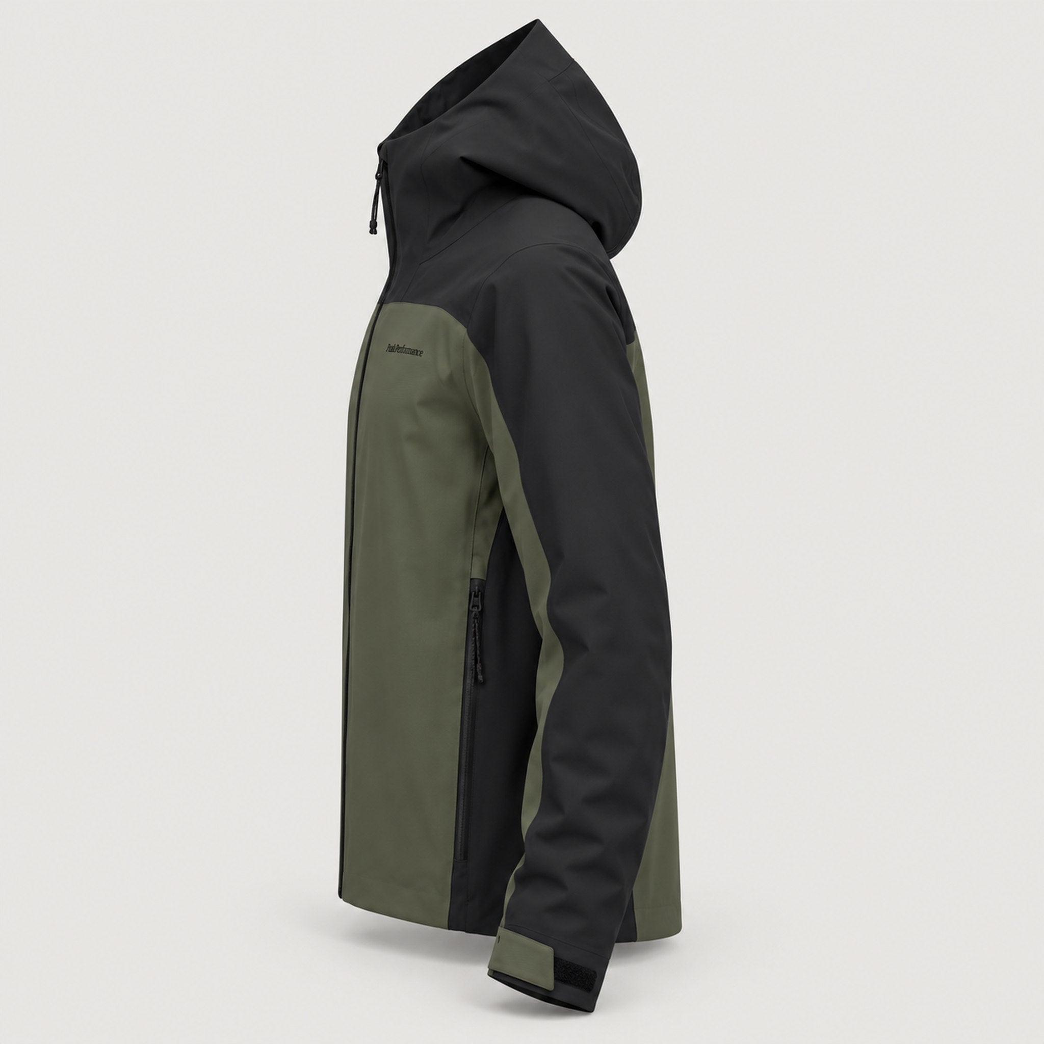 Peak Performance men's Maroon Ski Jacket in Pine Needle/Black – side