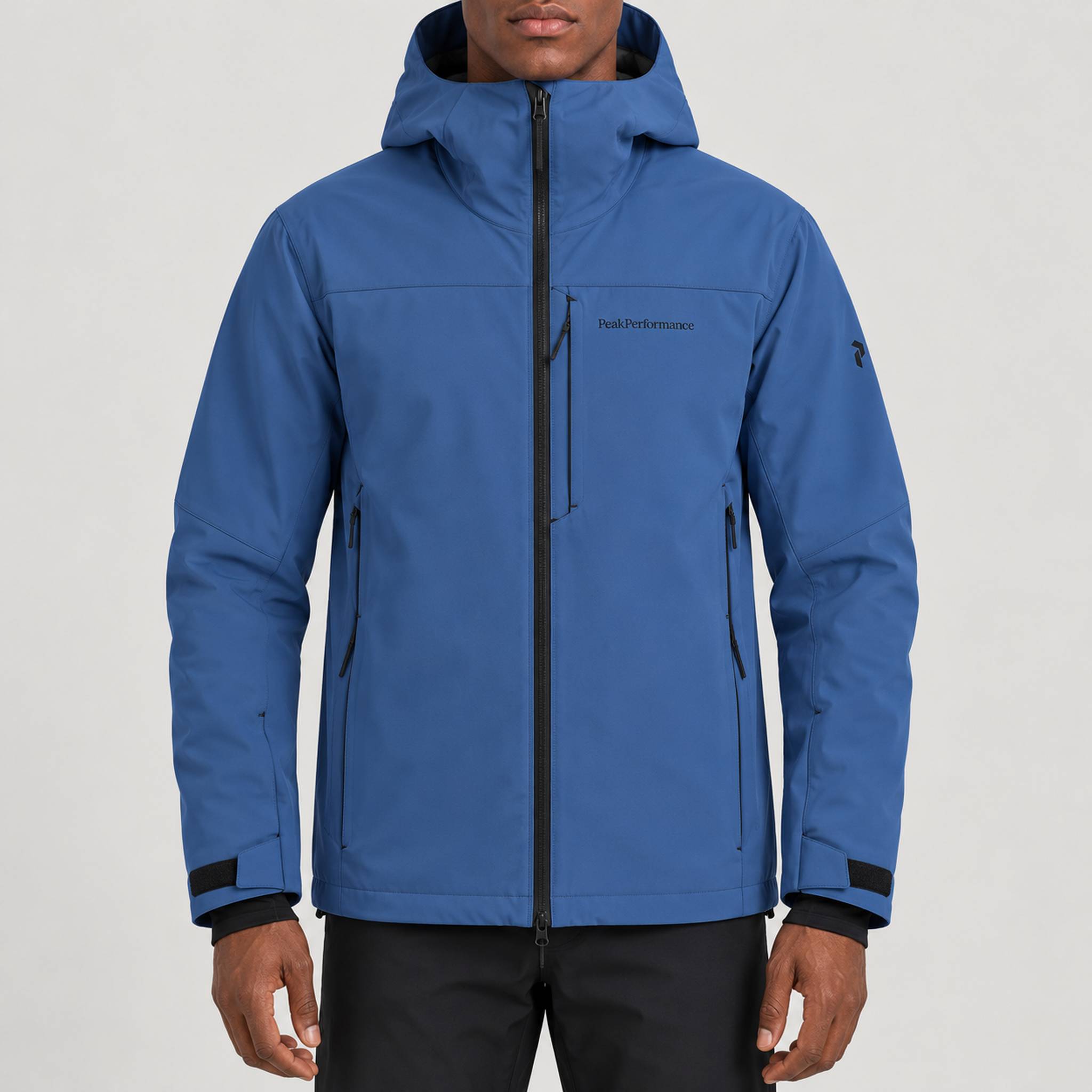 Peak Performance men's Maroon Ski Jacket in Summit Sky – model front
