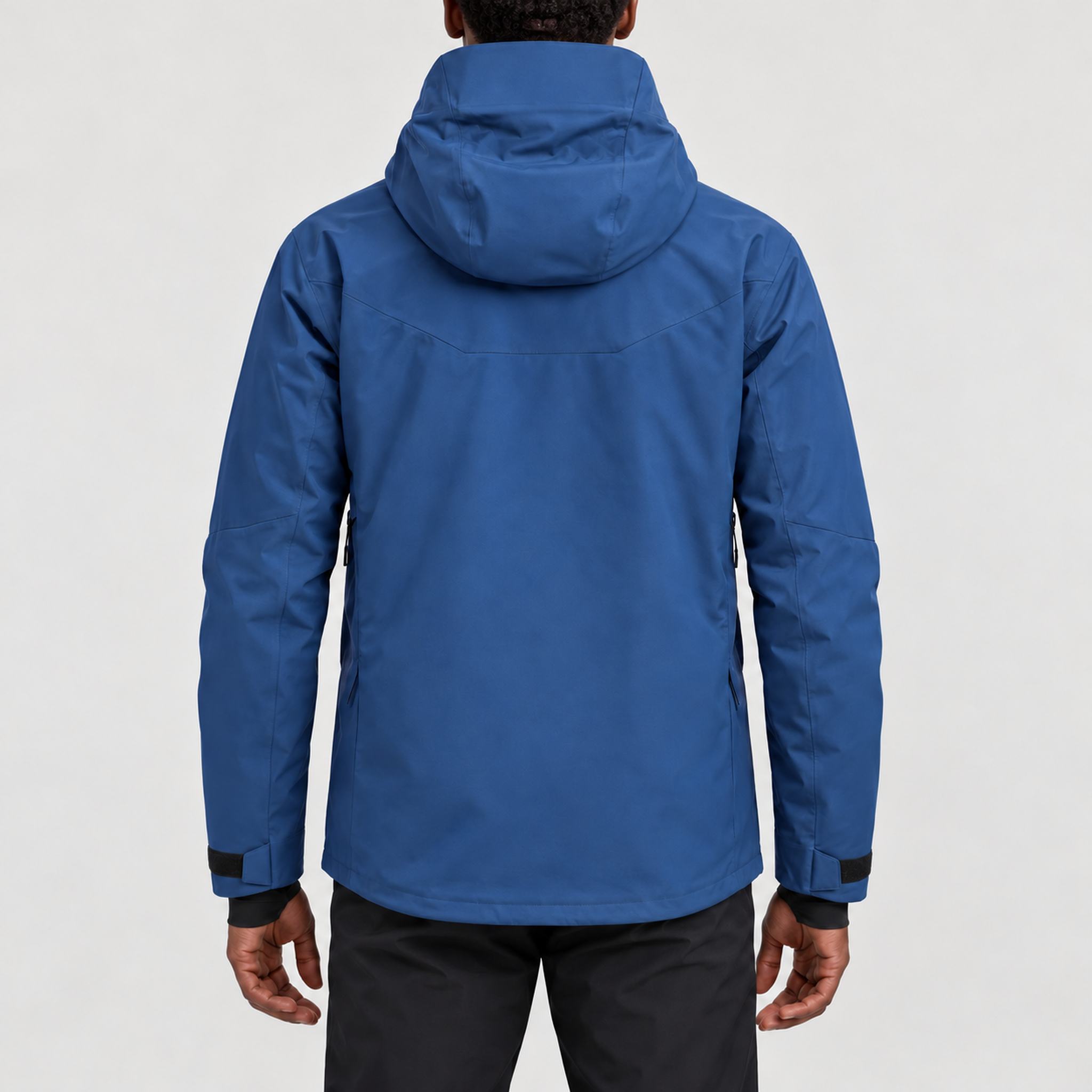 Peak Performance men's Maroon Ski Jacket in Summit Sky – model back