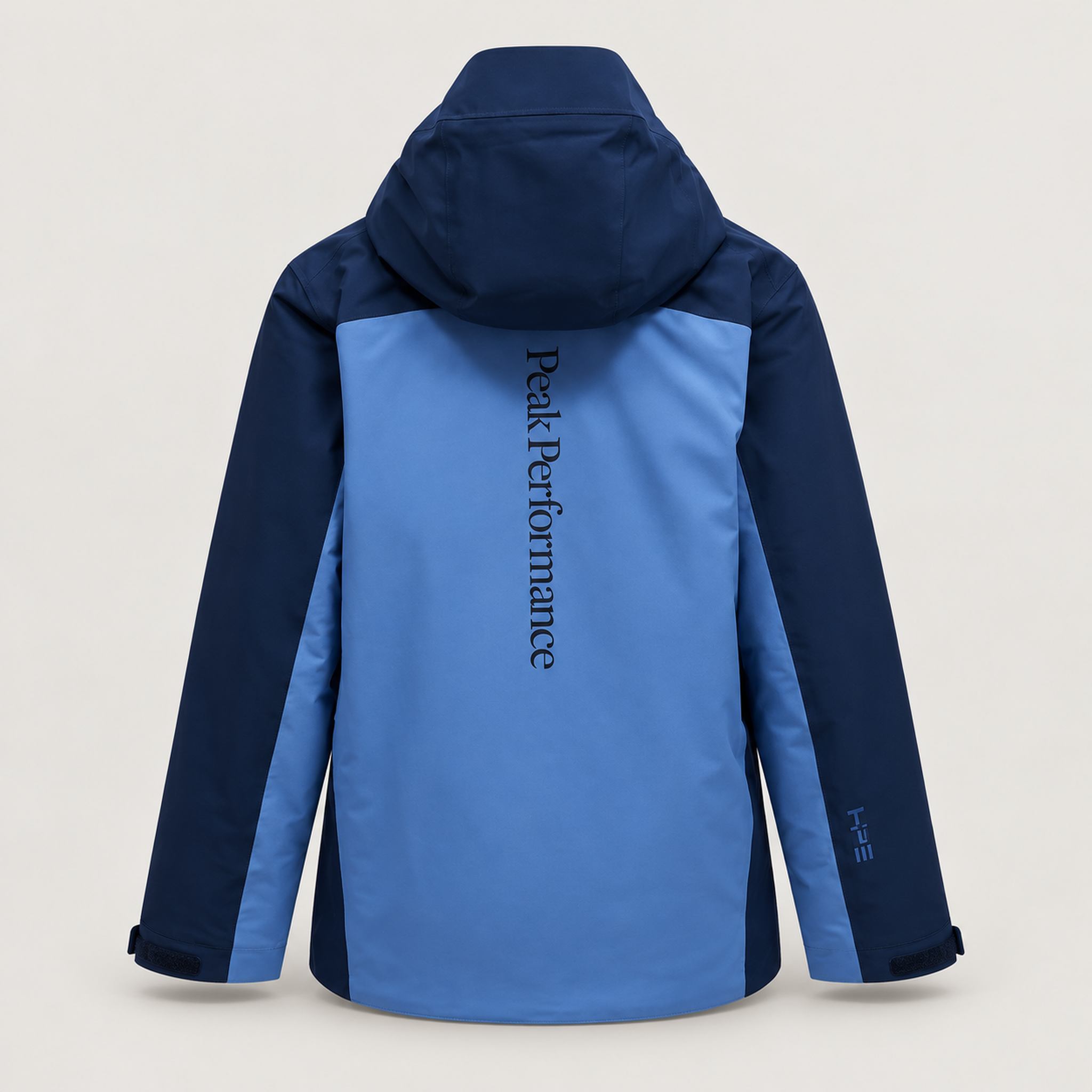 Peak Performance men's Maroon Ski Jacket in Summit Sky/Blue Shadow – back