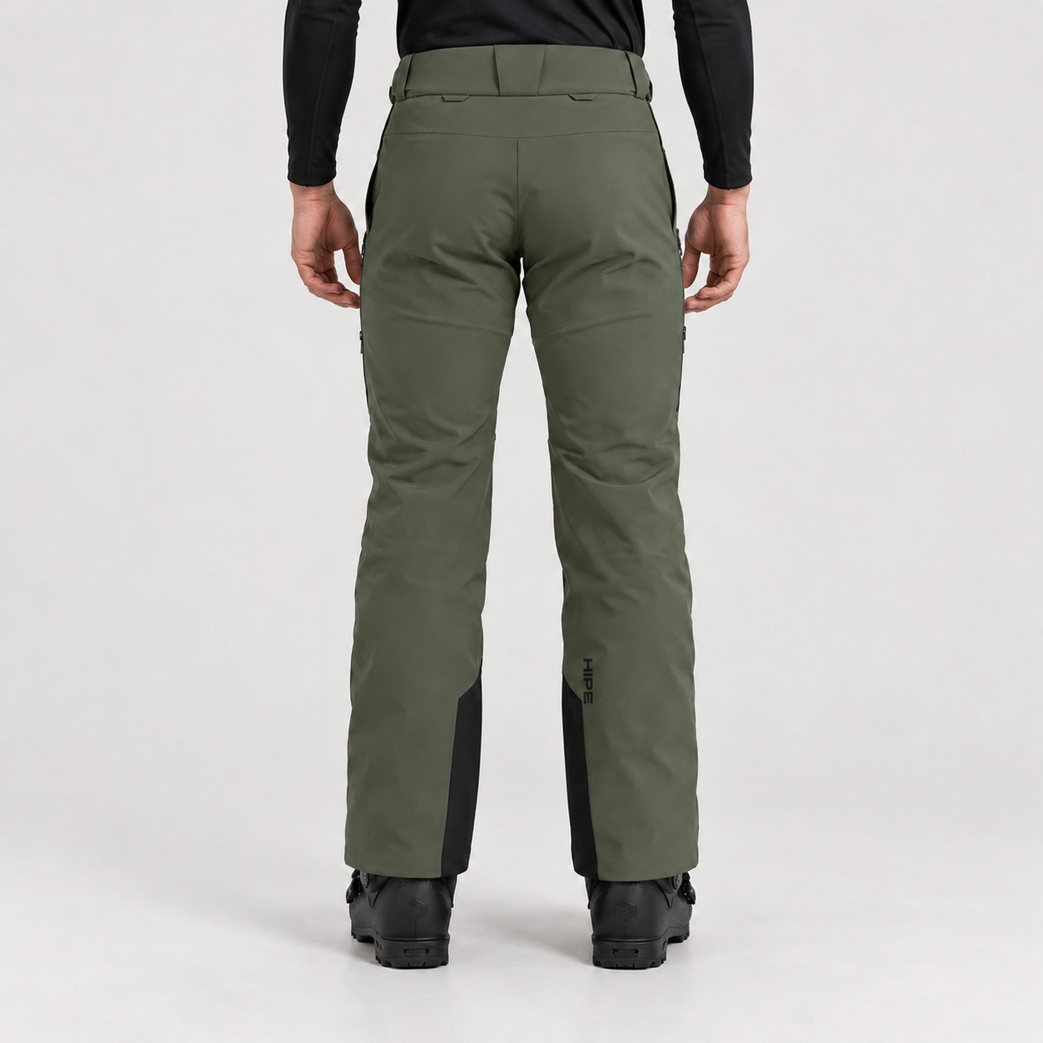 Peak Performance men's Maroon Ski Pants in Pine Needle – model back