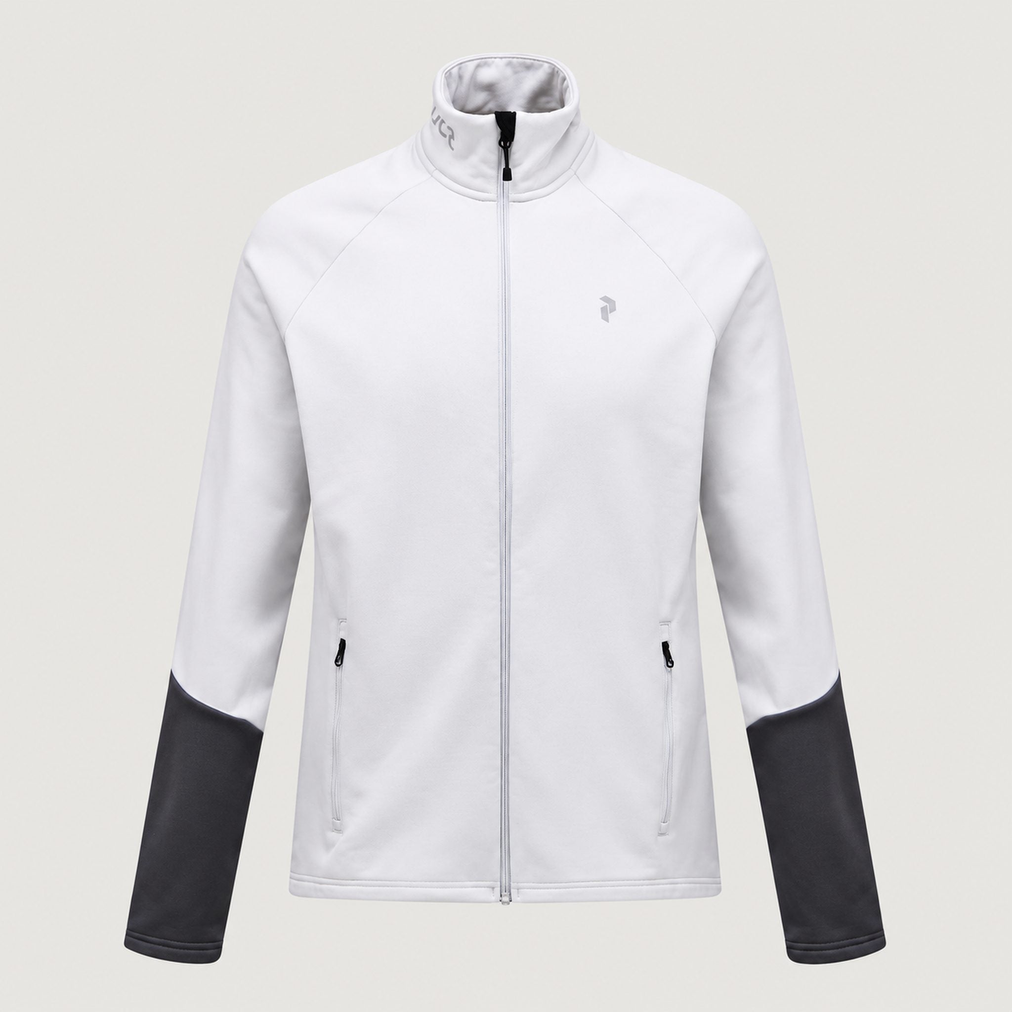 Peak Performance men's Rider Full Zip in Antarctica/Motion Grey – front