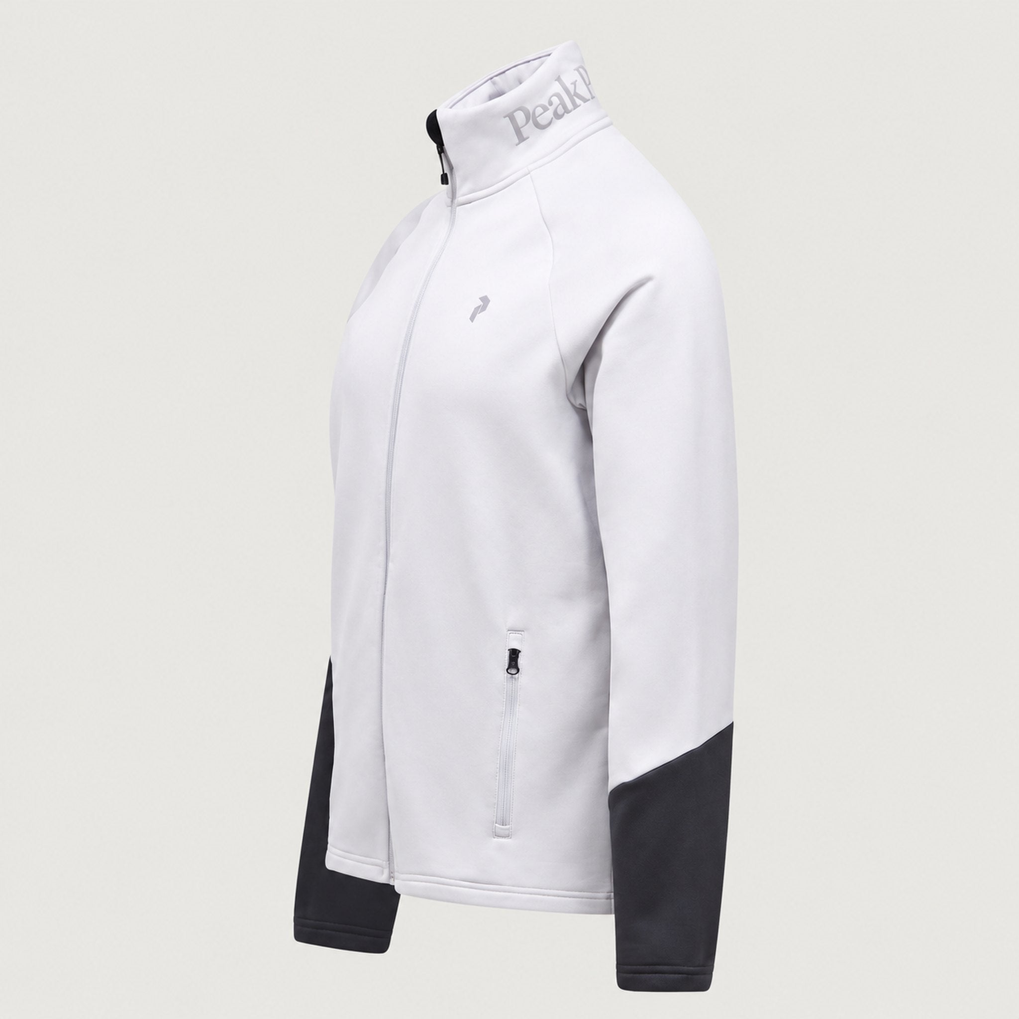 Peak Performance men's Rider Full Zip in Antarctica/Motion Grey – side