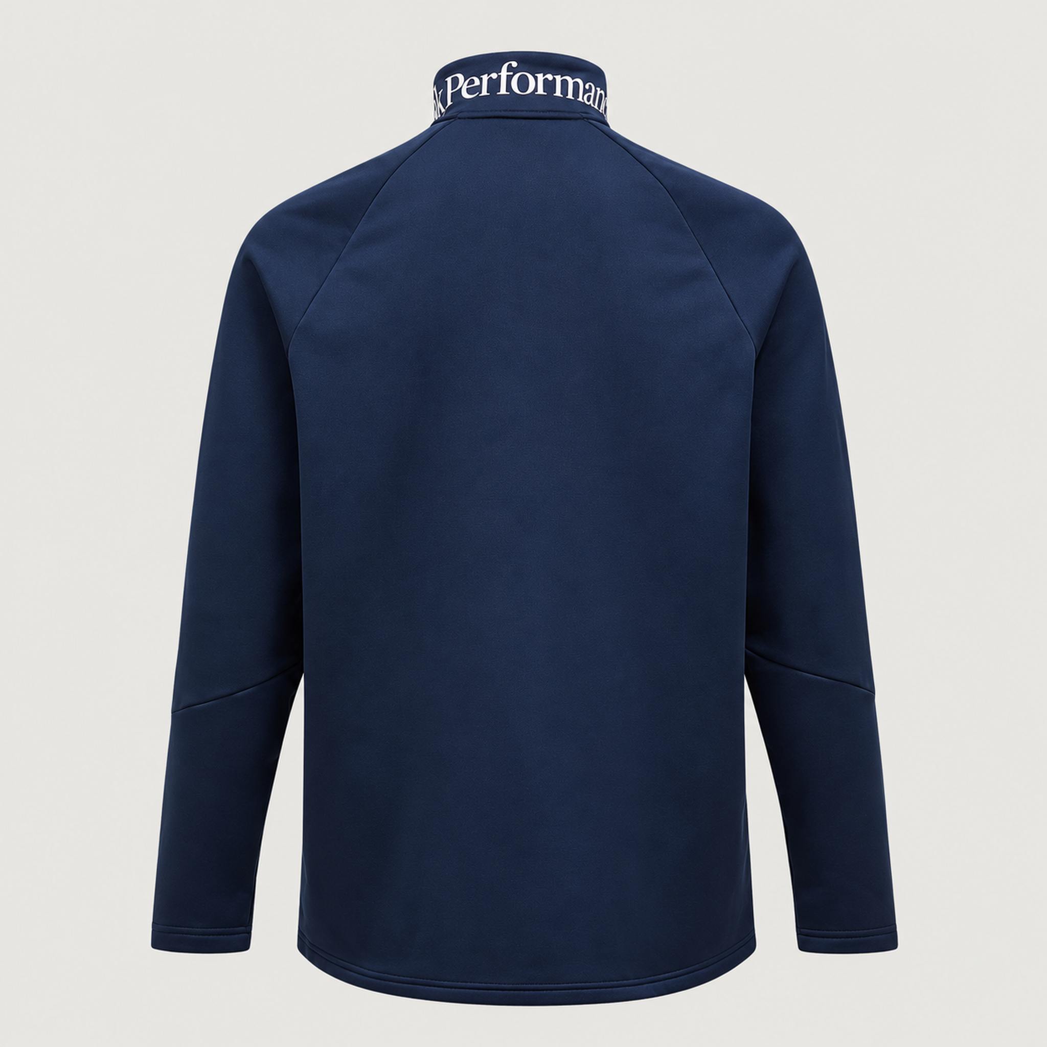 Peak Performance men's Rider Full Zip in Blue Shadow – back