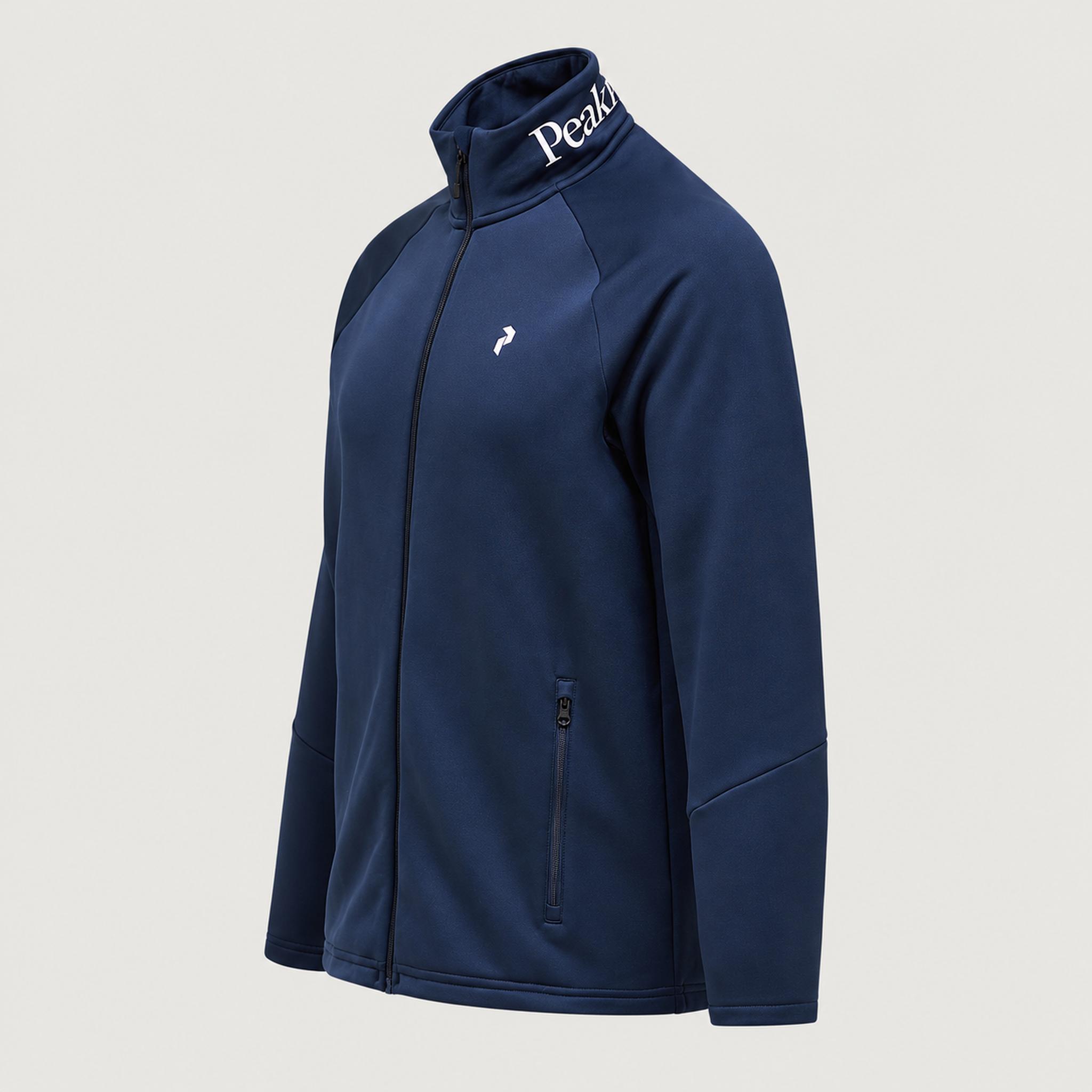 Peak Performance men's Rider Full Zip in Blue Shadow – side