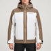 Peak Performance men's Whitelight Ski Jacket in Terrain Tan/Antarctica – model front