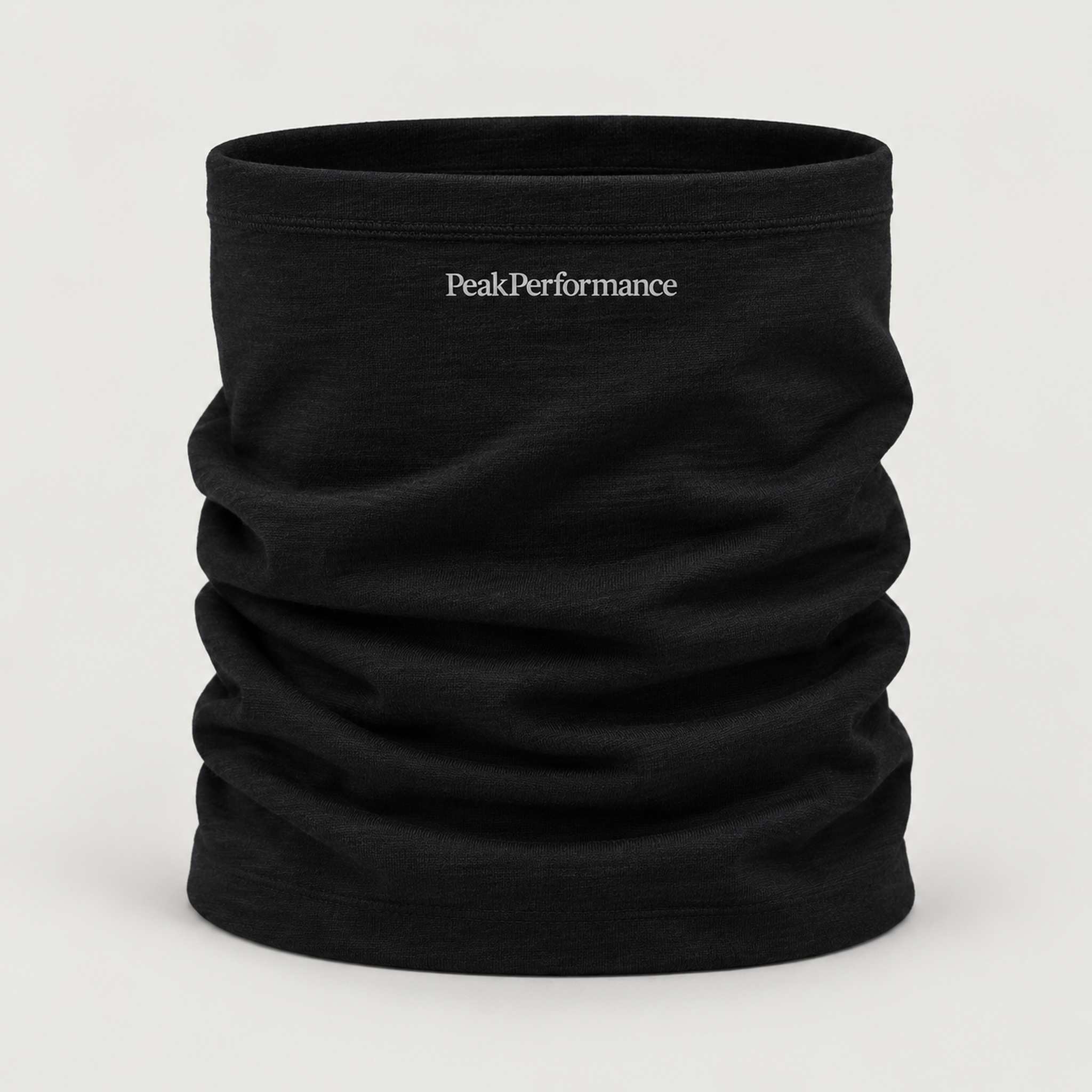 Peak Performance unisex Wool Neck Gaiter in Black – front