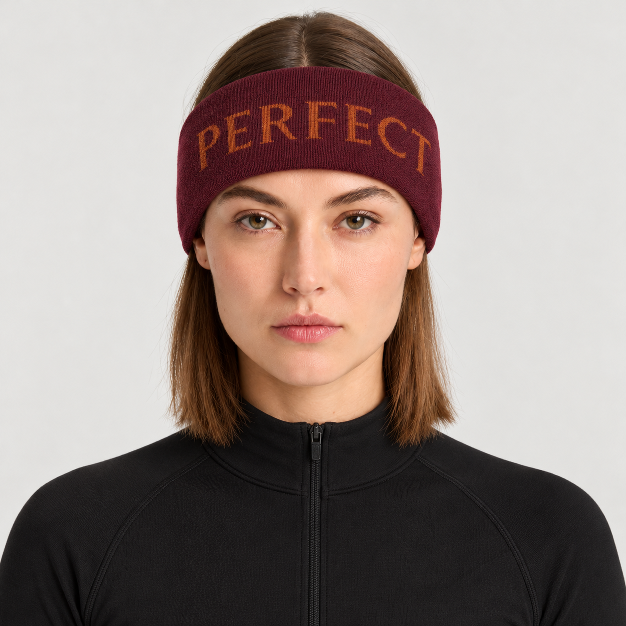 Perfect Moment unisex Headband in Autumn/Wine – woman back view