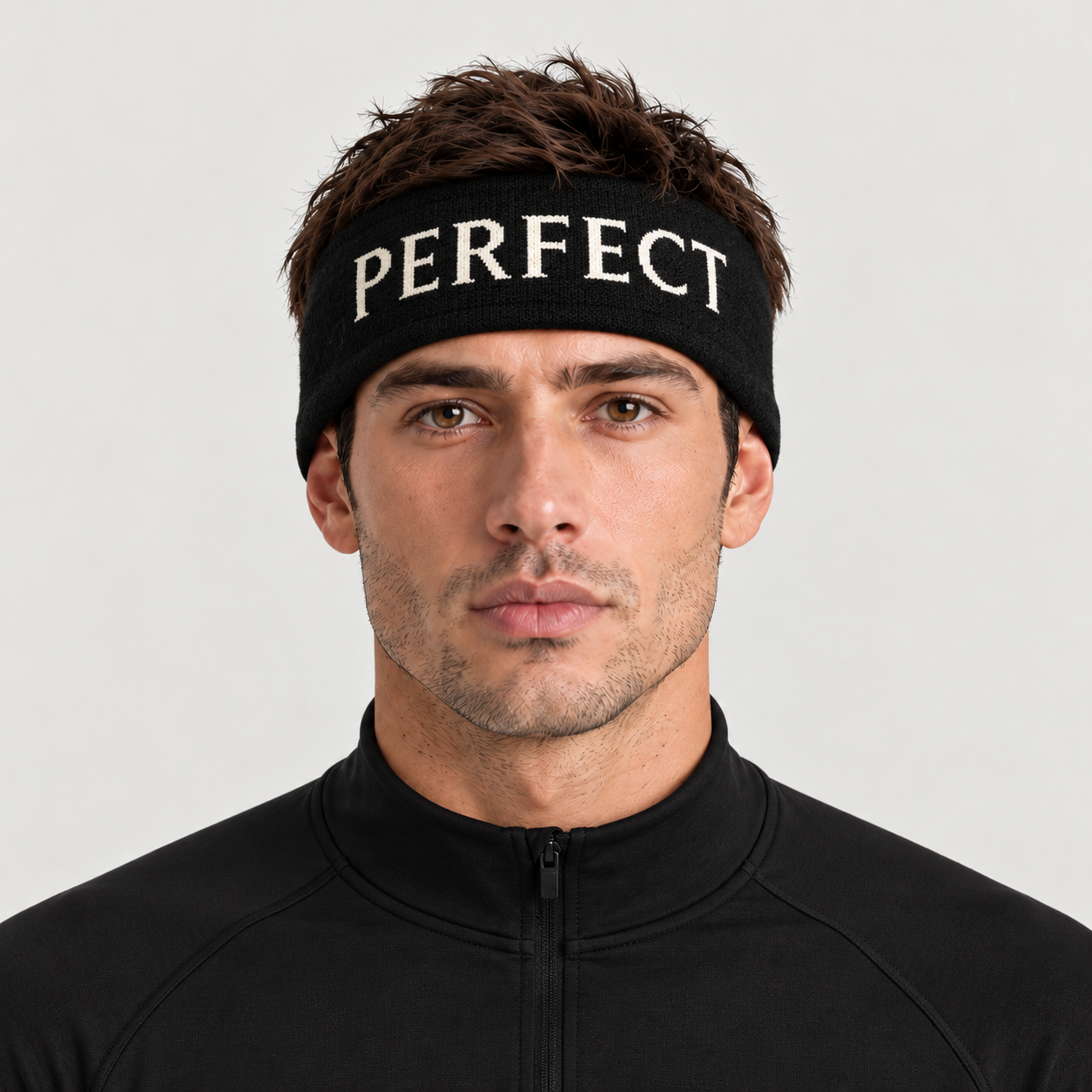 Perfect Moment unisex Headband in Black – man front view
