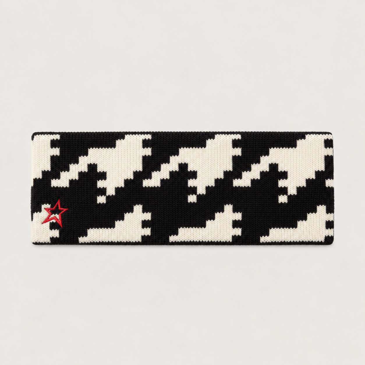 Perfect Moment unisex Headband in Houndstooth Black/White – product front view