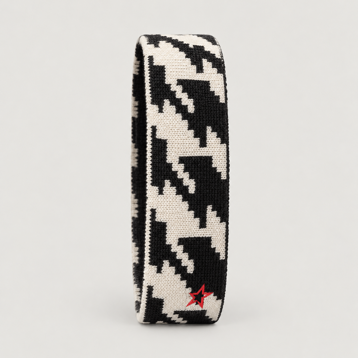 Perfect Moment unisex Headband in Houndstooth Black/White – product side view
