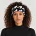 Perfect Moment unisex Headband in Houndstooth Black/White – woman back view