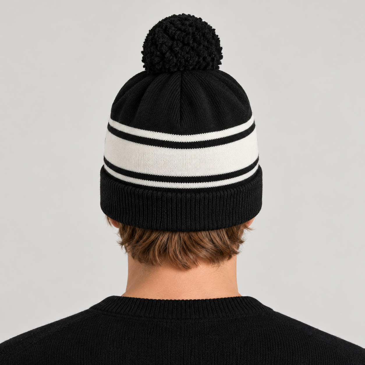Perfect Moment unisex Schild Beanie in Black – man back view
