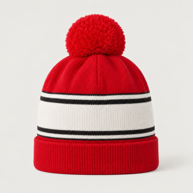 Perfect Moment unisex Schild Beanie in Red – product back view