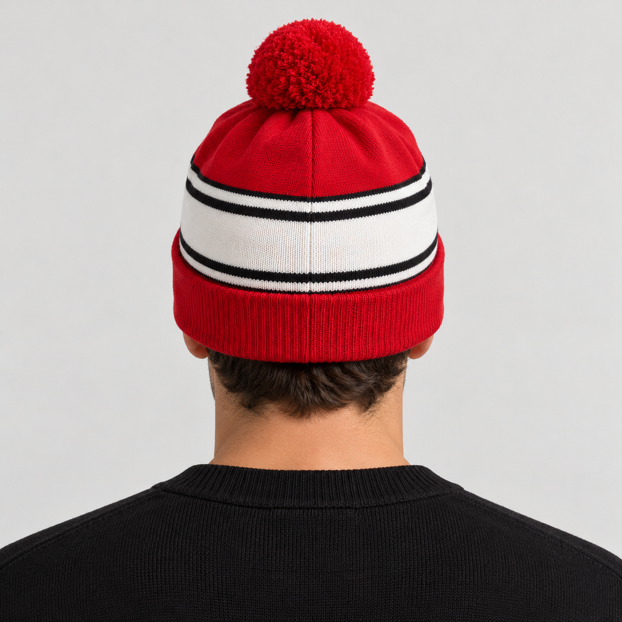 Perfect Moment unisex Schild Beanie in Red – man back view
